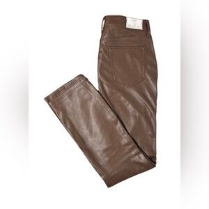 TINSELTOWN Faux-Leather Straight leg Pants